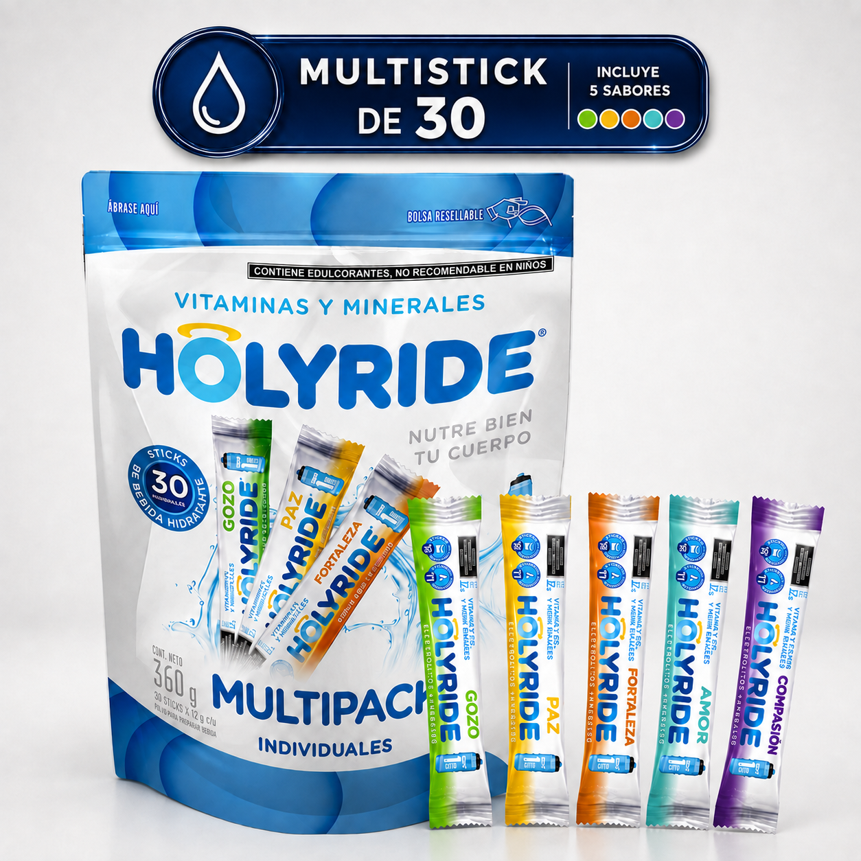 holyride 30 stick pack 3 sabores (gozo + paz + fortaleza ) holyride 30 stick pack 3 sabores (gozo + paz + fortaleza )