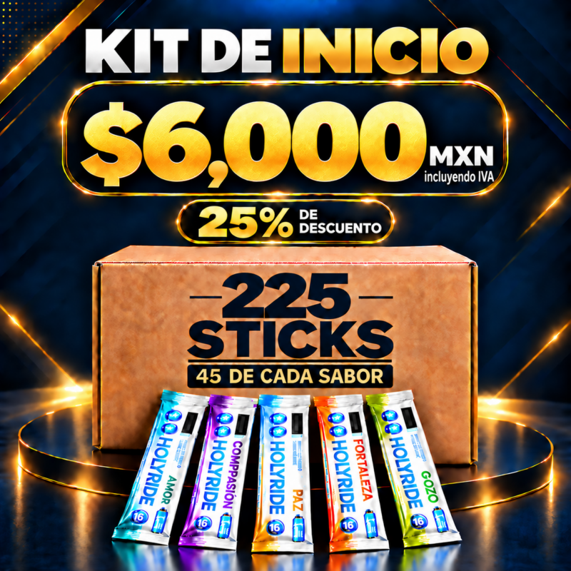 25% off kit de inicio super sampler pack 225 sticks individuales (gozo, paz, fortaleza, amor, compasion)